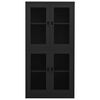 vidaXL Ντουλάπα Γραφείου Ανθρακί 90x40x180 εκ. από Ατσάλι/Ψημένο Γυαλί
