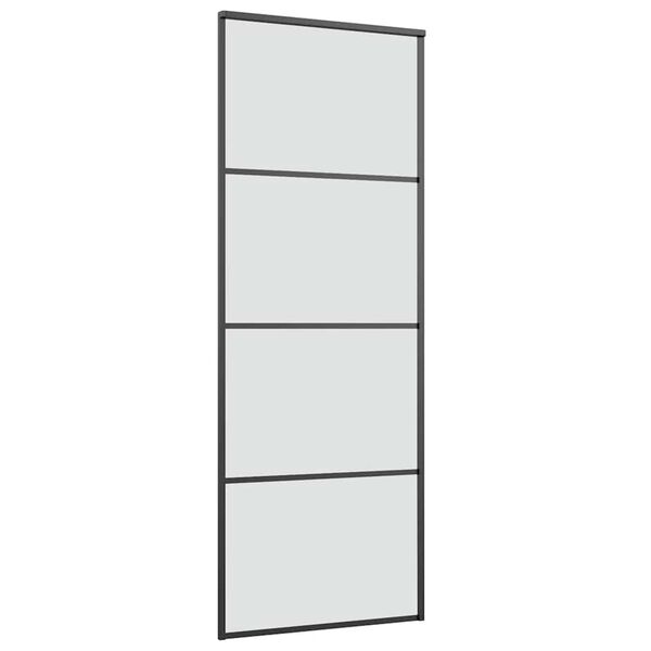 vidaXL Συρόμενη Πόρτα με Μηχανισμό 76x205 εκ. Γυαλί ESG & Αλουμίνιο