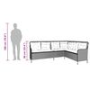 vidaXL Καναπές Κήπου Γωνιακός Αν. Γκρι Συνθ. Ρατάν με Μαξιλάρια