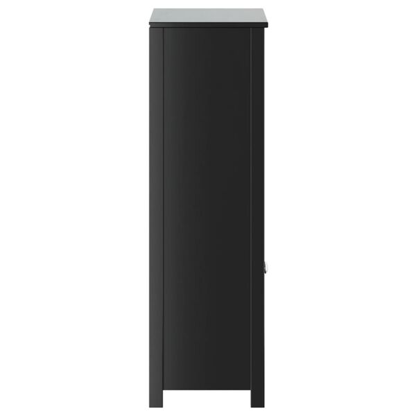 vidaXL Ντουλάπι Μπάνιου BERG Μαύρο 69,5x34x110 εκ. Μασίφ Ξύλο Πεύκου