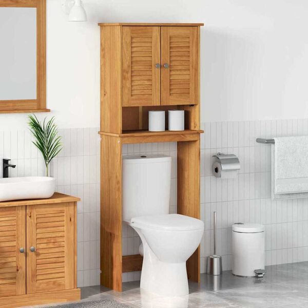 vidaXL Ντουλάπα τουαλέτας με ράφι VIGO καφέ μελί 60 x 27 x 161 εκ