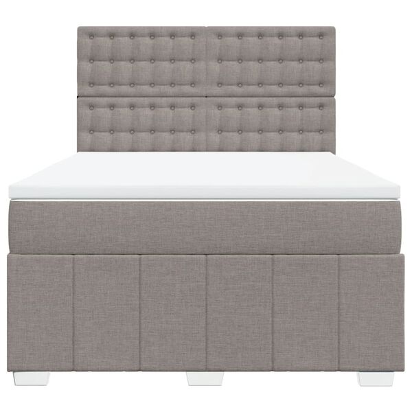 vidaXL &Kappa;&rho;&epsilon;&beta;ά&tau;&iota; Boxspring &mu;&epsilon; &Sigma;&tau;&rho;ώ&mu;&alpha; Taupe 140x190 &epsilon;&kappa;. &Upsilon;&phi;&alpha;&sigma;&mu;ά&tau;&iota;&nu;&omicron;
