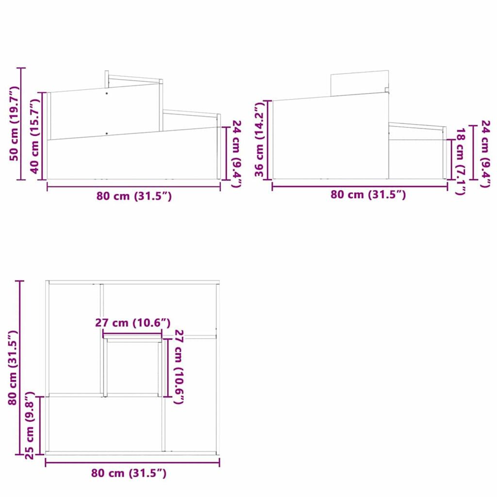 vidaXL Γλάστρα Κήπου Καφέ 80 x 80 x 50 εκ. Ατσάλι σκληρυθέν στον αέρα