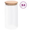 vidaXL Βάζα 4 τεμ. 1200 ml Γυάλινα με Καπάκι από Μπαμπού