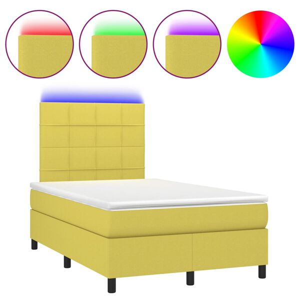 vidaXL &Kappa;&rho;&epsilon;&beta;ά&tau;&iota; Boxspring &mu;&epsilon; &Sigma;&tau;&rho;ώ&mu;&alpha; & LED &Pi;&rho;ά&sigma;&iota;&nu;&omicron; 120x200 &epsilon;&kappa; &Upsilon;&phi;&alpha;&sigma;&mu;ά&tau;&iota;&nu;&omicron;