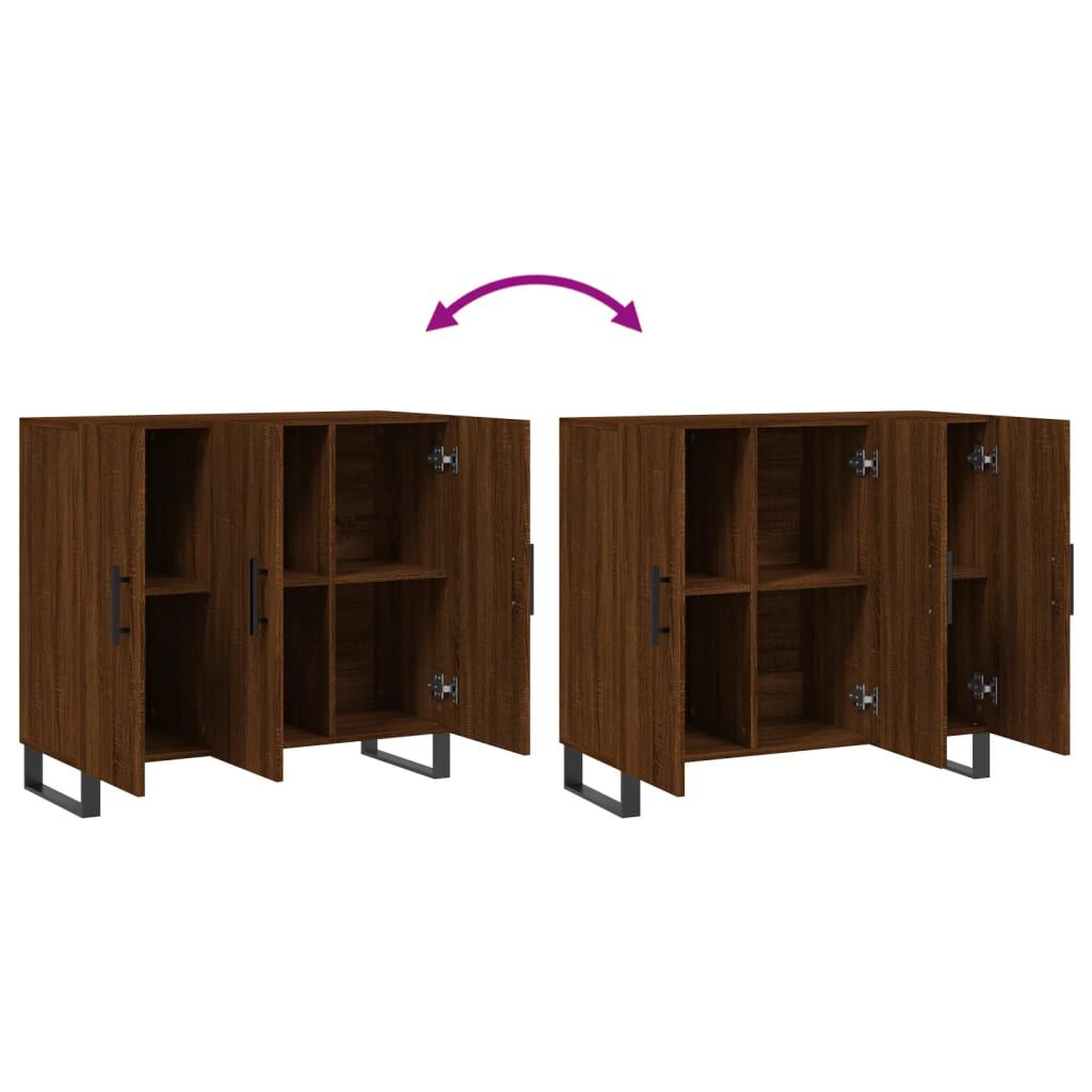 vidaXL Ντουλάπι Καφέ Δρυς 90 x 34 x 80 εκ. από Επεξεργασμένο Ξύλο