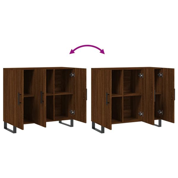 vidaXL Ντουλάπι Καφέ Δρυς 90 x 34 x 80 εκ. από Επεξεργασμένο Ξύλο