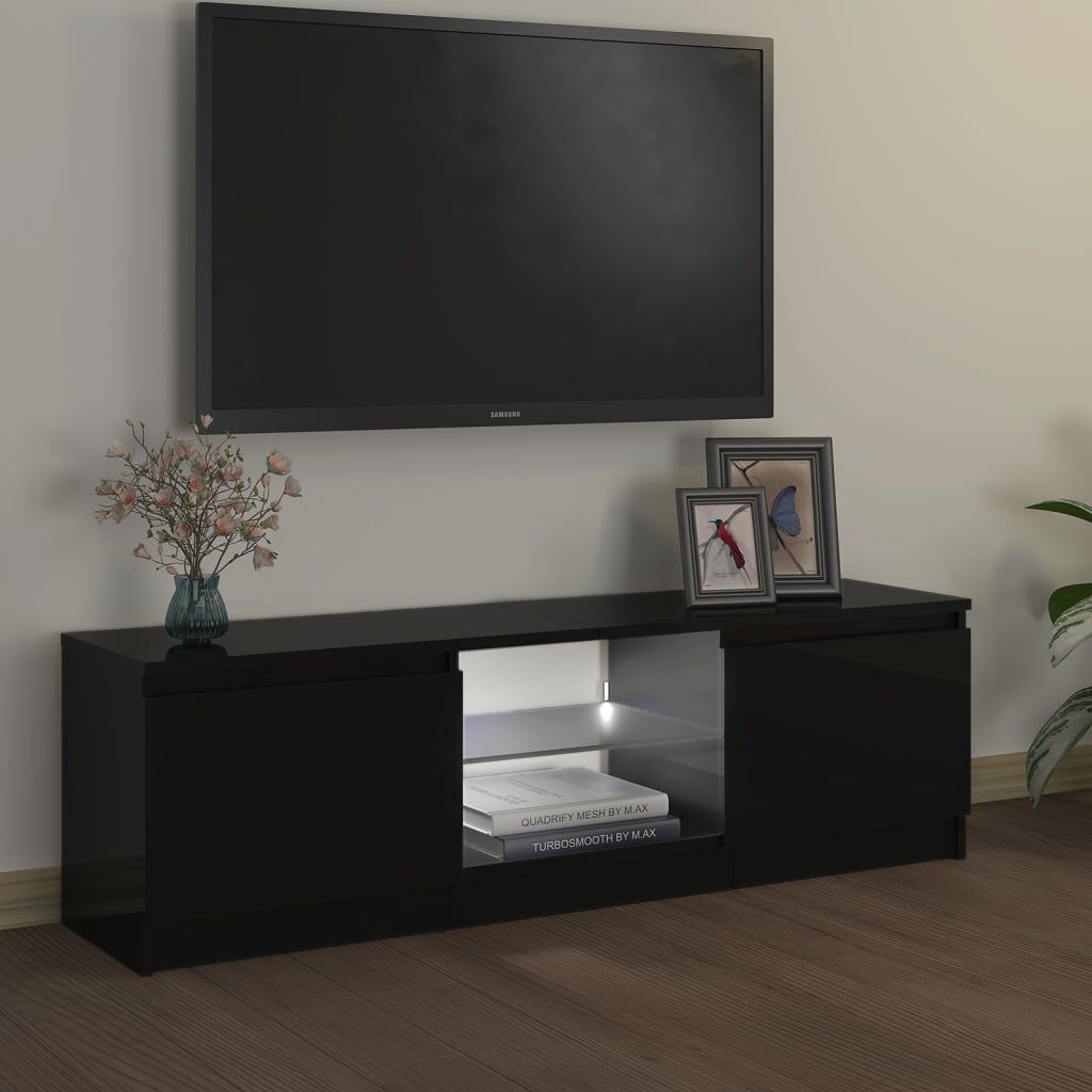 vidaXL Έπιπλο Τηλεόρασης με LED Μαύρο 120 x 30 x 36 εκ.