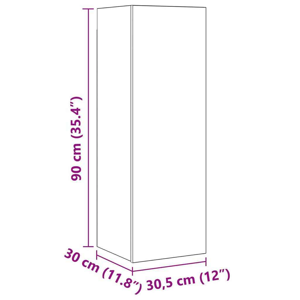 vidaXL Σετ Καθισμάτων Τηλεόρασης 8 pcs Παλιό ξύλο 30.5 x 30 x 90 cm