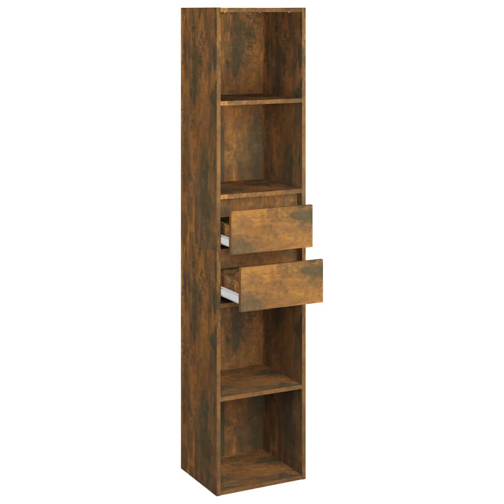 vidaXL Βιβλιοθήκη Καπνιστή Δρυς 36x30x171 εκ. από Επεξεργασμένο Ξύλο