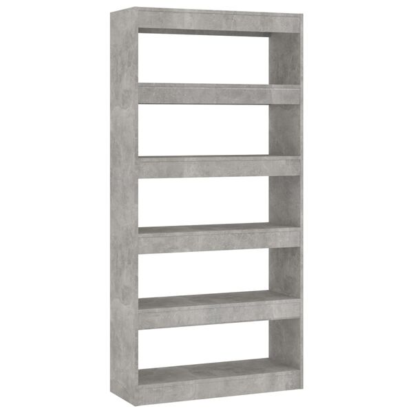 vidaXL Βιβλιοθήκη/Διαχωρισ. Χώρου Γκρι Σκυρ. 80x30x166 εκ. Επεξ. Ξύλο