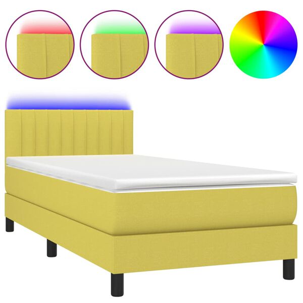 vidaXL &Kappa;&rho;&epsilon;&beta;ά&tau;&iota; Boxspring &mu;&epsilon; &Sigma;&tau;&rho;ώ&mu;&alpha; & LED &Pi;&rho;ά&sigma;&iota;&nu;&omicron; 100x200 &epsilon;&kappa; &Upsilon;&phi;&alpha;&sigma;&mu;ά&tau;&iota;&nu;&omicron;