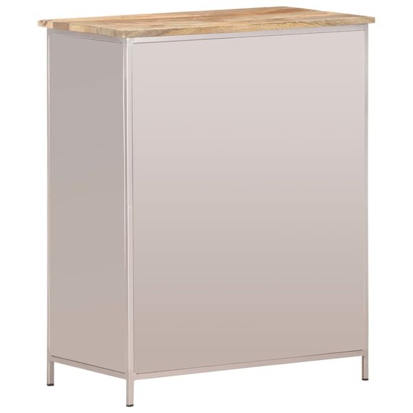 vidaXL Ντουλάπι 60 x 35 x 75 εκ. από Ακατέργαστο Ξύλο Μάνγκο & Σίδερο