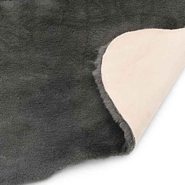 vidaXL Χαλί Σκούρο Γκρι 65 x 95 εκ. από Συνθετική Γούνα Κουνελιού