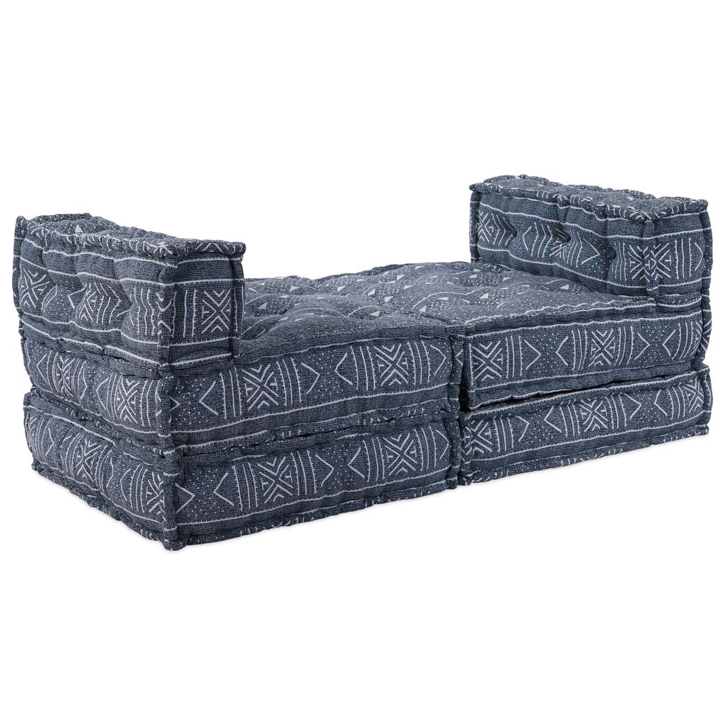 Kαναπές Pouffe 4 Θέσεων Modular Convertible VidaXL από Ίνες Indigo