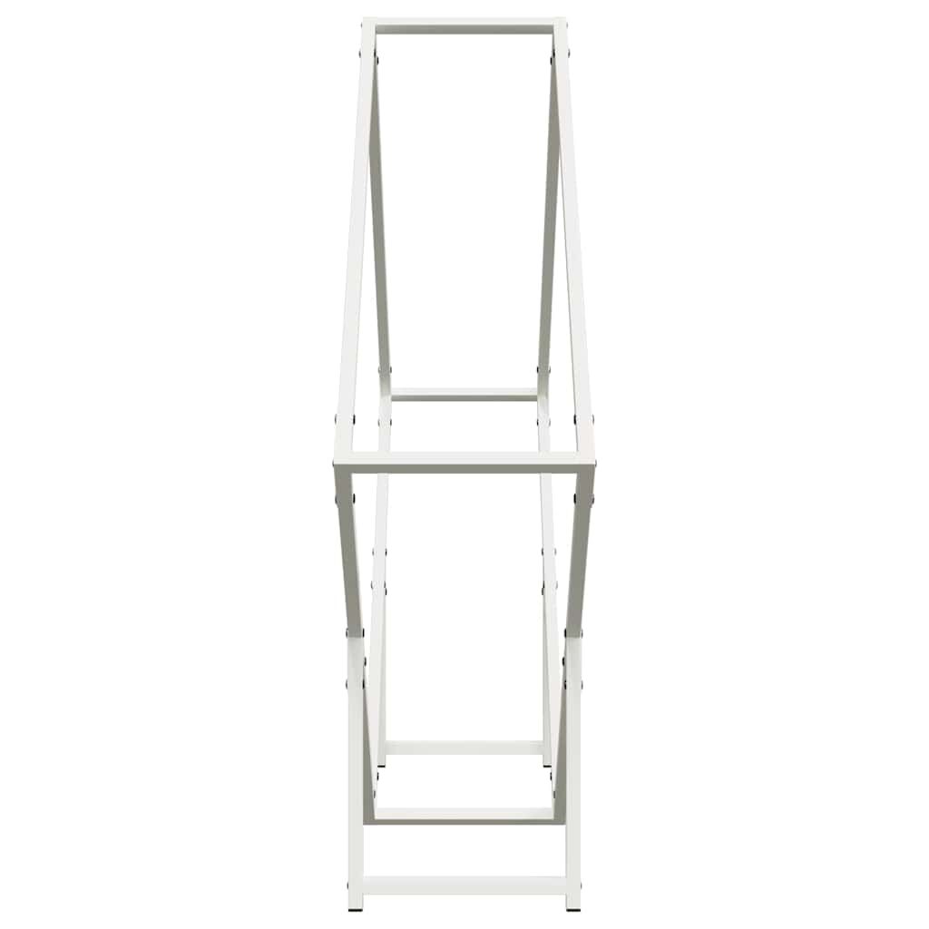 vidaXL Ράφι για καυσόξυλα Λευκό 100x25x100 cm Ατσάλι ψυχρής έλασης