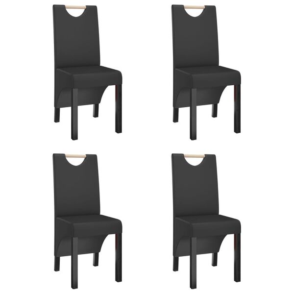 vidaXL Καρέκλες Τραπεζαρίας 4 τεμ. Μαύρες από Συνθετικό Δέρμα