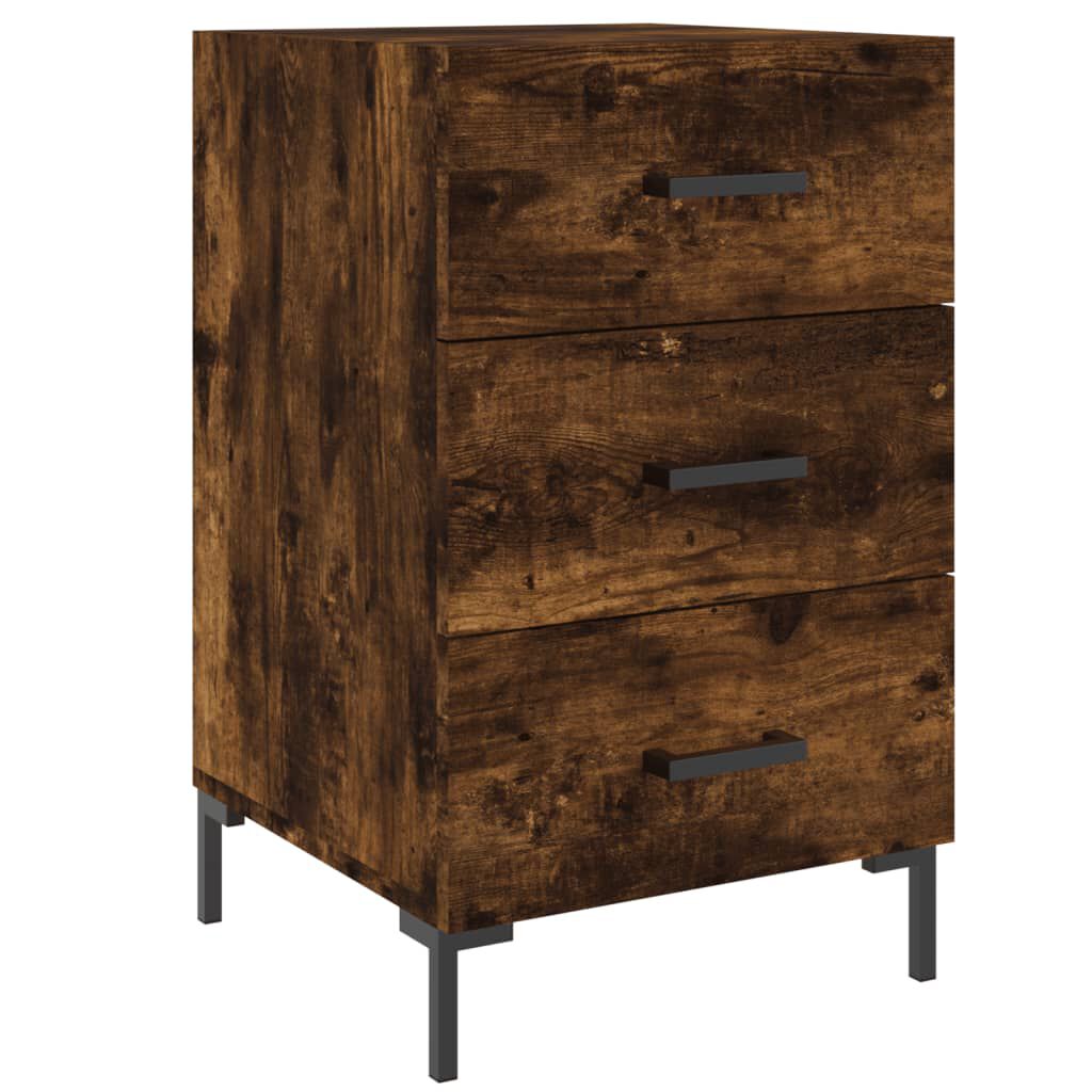 vidaXL Κομοδίνο Καπνιστή Δρυς 40 x 40 x 66 εκ. από Επεξεργασμένο Ξύλο