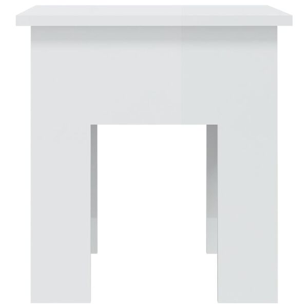 vidaXL Τραπεζάκι Σαλονιού Γυαλ. Λευκό 40x40x42 εκ. Επεξεργ. Ξύλο