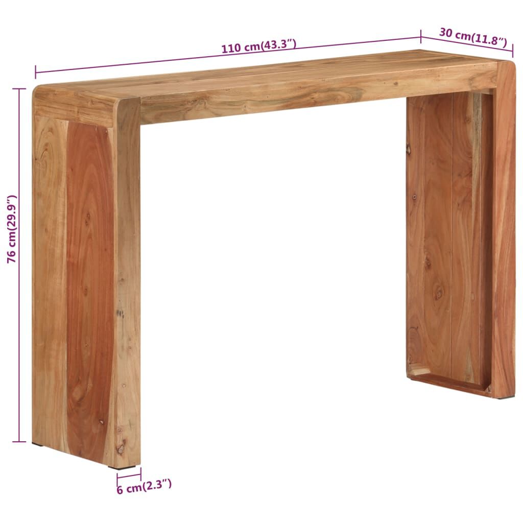 vidaXL Τραπέζι Κονσόλα 110 x 30 x 76 εκ. από Μασίφ Ξύλο Ακακίας