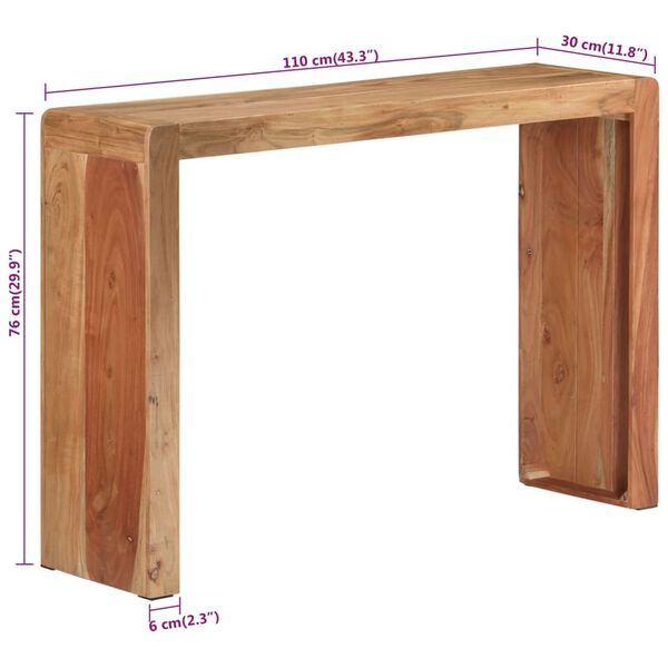 vidaXL Τραπέζι Κονσόλα 110 x 30 x 76 εκ. από Μασίφ Ξύλο Ακακίας