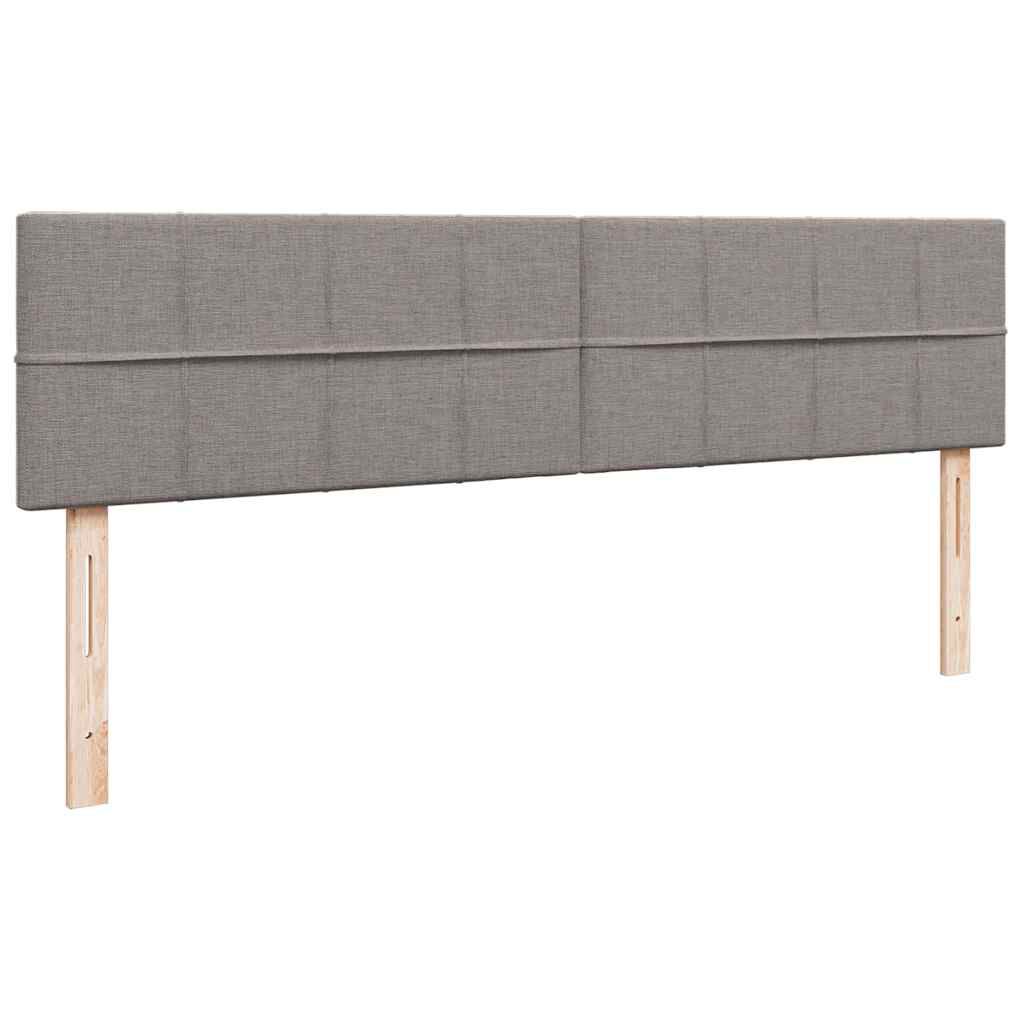 vidaXL Οθωμανικό κρεβάτι με στρώματα Taupe 200x200cm ύφασμα