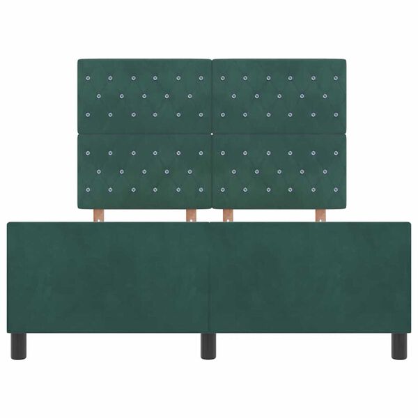 vidaXL Σκελετός Κρεβατιού Σκούρο πράσινο 140 x 190 cm Βελούδο