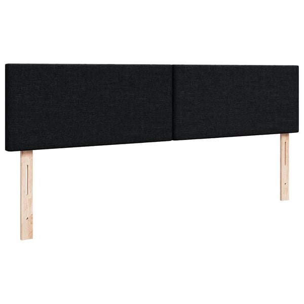 vidaXL Οθωμανικό κρεβάτι με στρώμα Μαύρο 160x200cm Ύφασμα