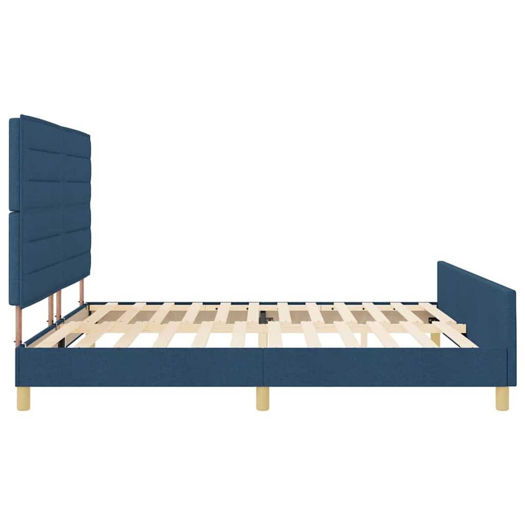 vidaXL Σκελετός Κρεβατιού με κεφαλάρι Μπλε 200 x 200 cm ύφασμα