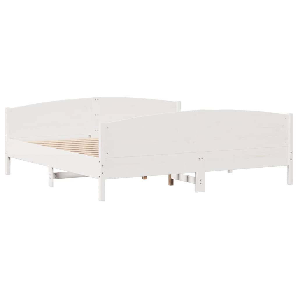 vidaXL Σκελετός Κρεβ. Χωρίς Στρώμα Λευκό 180x200 εκ Μασίφ Πεύκο