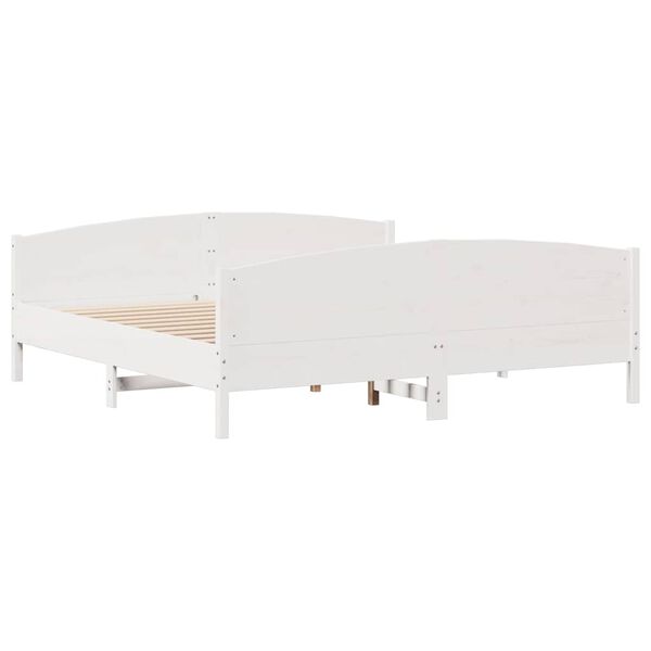 vidaXL Σκελετός Κρεβ. Χωρίς Στρώμα Λευκό 180x200 εκ Μασίφ Πεύκο