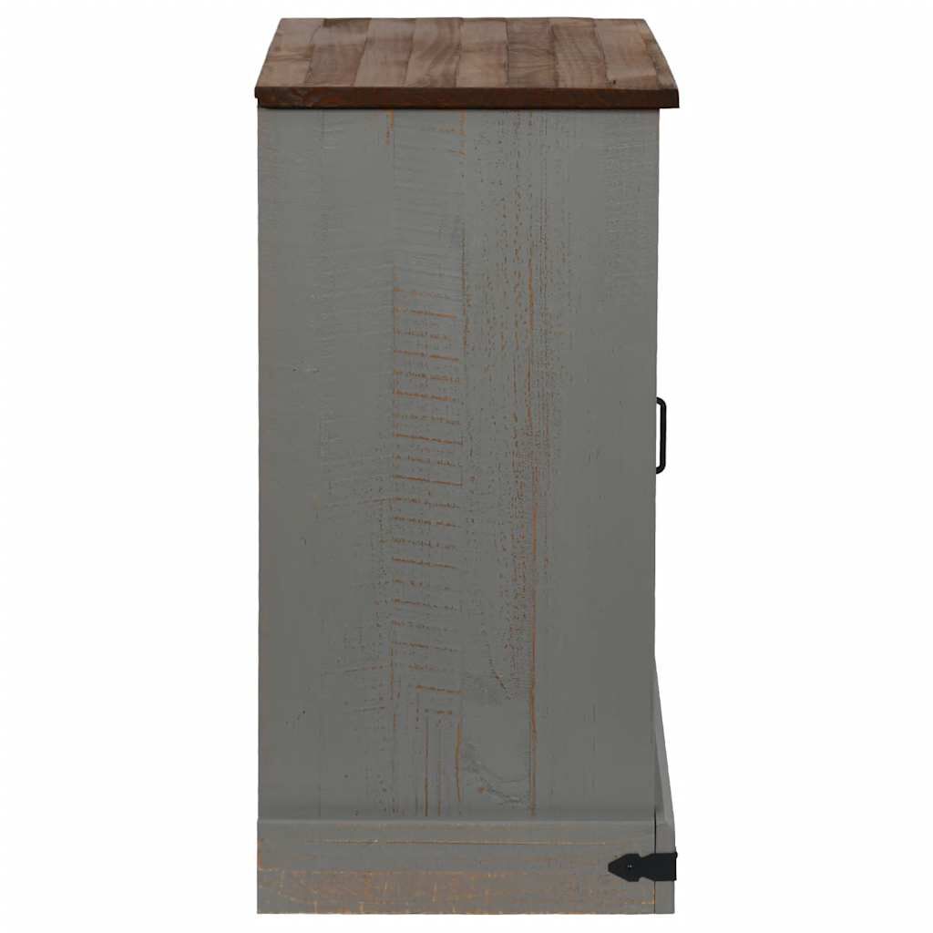 vidaXL Sideboard HALDEN με συρόμενη πόρτα γκρι 80x40x80 cm μασίφ ξύλο