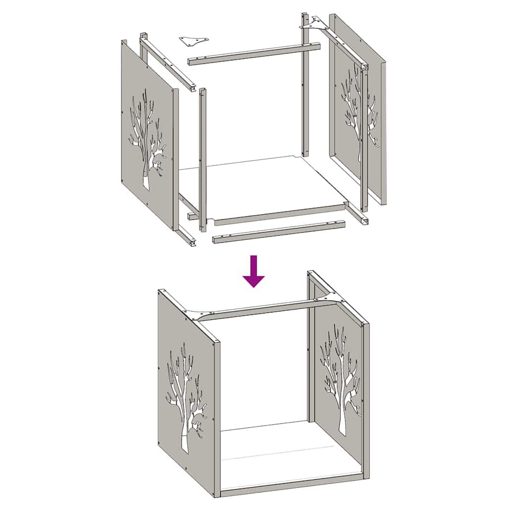 vidaXL Ράφι Καυσόξυλων Ανθρακί 40x40x40 εκ. Χάλυβας ψυχρής έλασης