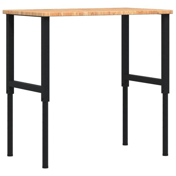vidaXL Πάγκος Εργασίας Ορθογώνιος 100x60x(71,5-98) εκ Μασίφ Ξύλο Δρυός