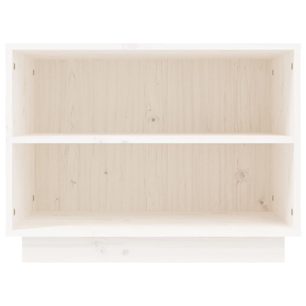 vidaXL Παπουτσοθήκη Λευκή 60 x 34 x 45 εκ. από Μασίφ Ξύλο Πεύκου