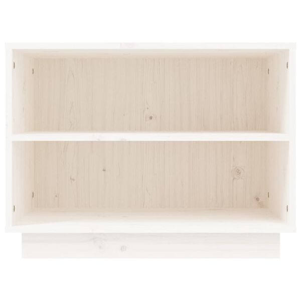 vidaXL Παπουτσοθήκη Λευκή 60 x 34 x 45 εκ. από Μασίφ Ξύλο Πεύκου