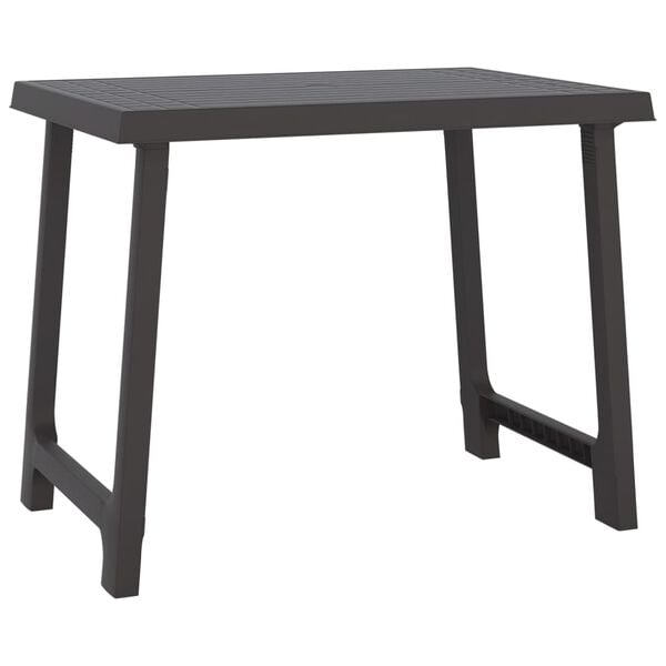 vidaXL Τραπέζι Κάμπινγκ Όψη Ξύλου Ανθρακί 79x56x64 εκ. Πολυπροπυλένιο