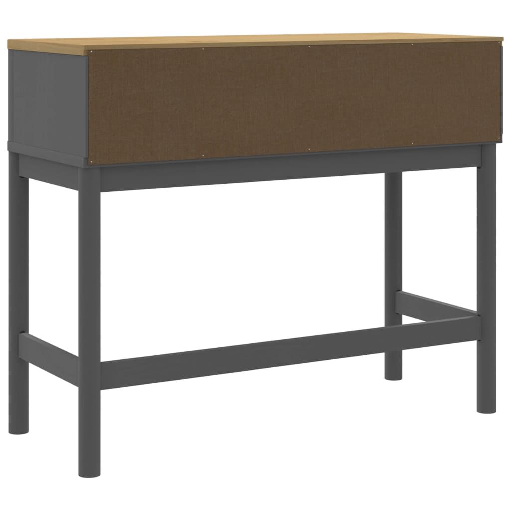 vidaXL Τραπέζι Κονσόλα FLORO Γκρι 89,5x36,5x73 εκ. Μασίφ Ξύλο Πεύκου