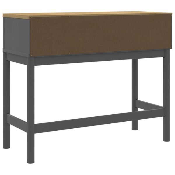 vidaXL Τραπέζι Κονσόλα FLORO Γκρι 89,5x36,5x73 εκ. Μασίφ Ξύλο Πεύκου