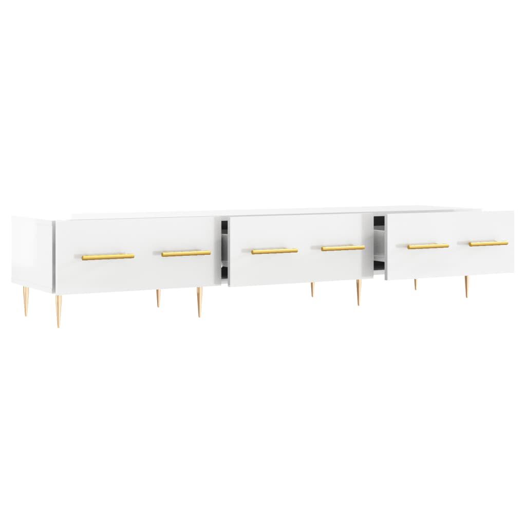 vidaXL Έπιπλο Τηλεόρασης Γυαλ. Λευκό 150x36x30 εκ. Επεξεργασμένο Ξύλο