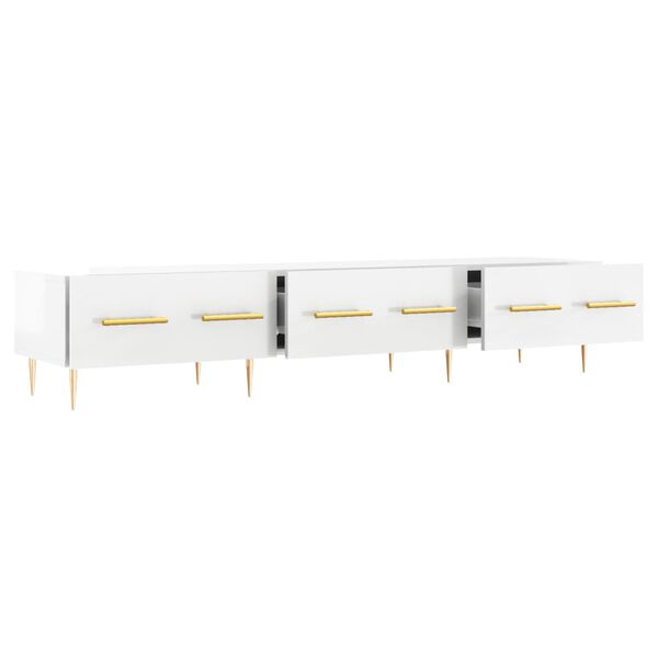 vidaXL Έπιπλο Τηλεόρασης Γυαλ. Λευκό 150x36x30 εκ. Επεξεργασμένο Ξύλο
