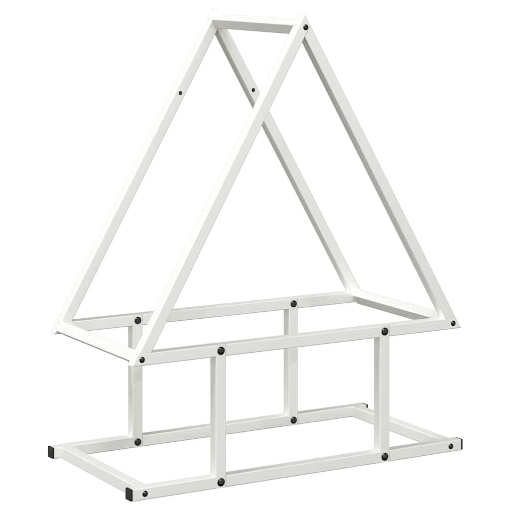 vidaXL Ράφι για καυσόξυλα Λευκό 50x25x60 εκ. Ατσάλι ψυχρής έλασης