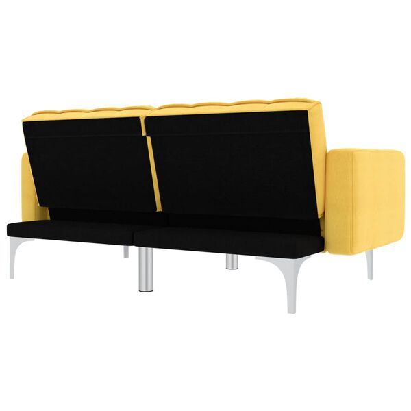 vidaXL Καναπές - Κρεβάτι Κίτρινος Υφασμάτινος