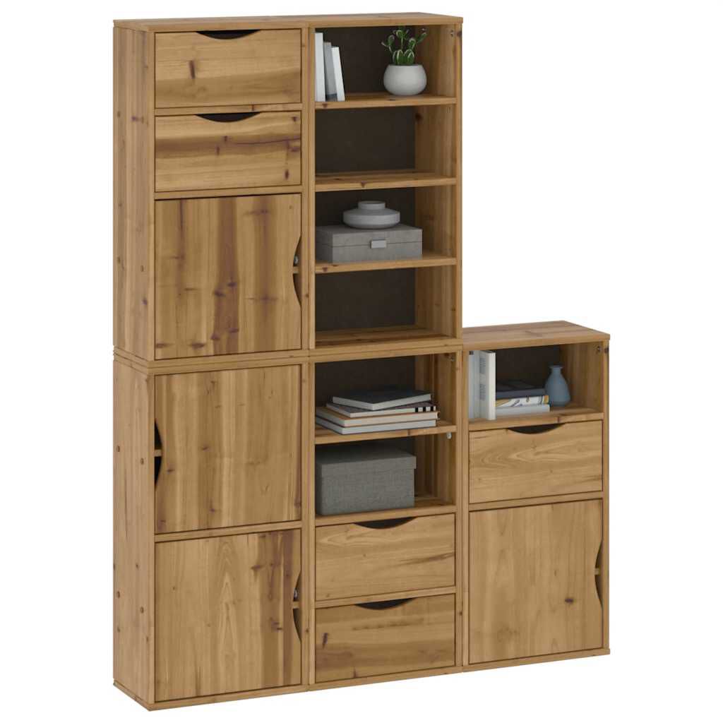 vidaXL Πλαϊνά ντουλάπια 5 τεμ. ODDA 40x24x79 εκ. από Μασίφ Ξύλο Πεύκου
