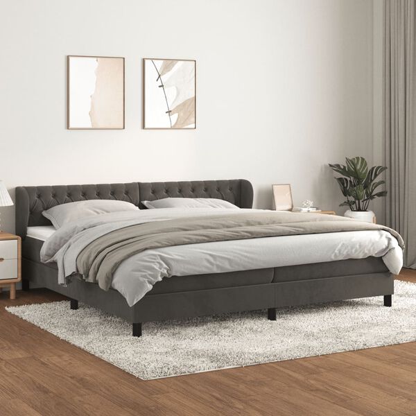 vidaXL &Kappa;&rho;&epsilon;&beta;ά&tau;&iota; Boxspring &mu;&epsilon; &Sigma;&tau;&rho;ώ&mu;&alpha; &Sigma;&kappa;&omicron;ύ&rho;&omicron; &Gamma;&kappa;&rho;&iota; 200x200 &epsilon;&kappa;. &Beta;&epsilon;&lambda;&omicron;ύ&delta;&iota;&nu;&omicron;