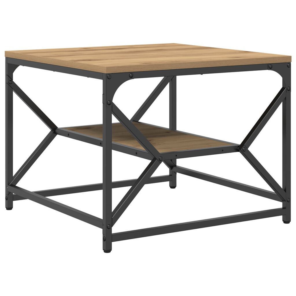 vidaXL Τραπέζι καφέ με ράφι από ξύλο 51x50x40 εκ. Επεξεργασμένο ξύλο