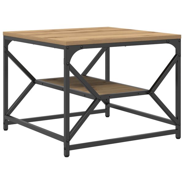 vidaXL Τραπέζι καφέ με ράφι από ξύλο 51x50x40 εκ. Επεξεργασμένο ξύλο