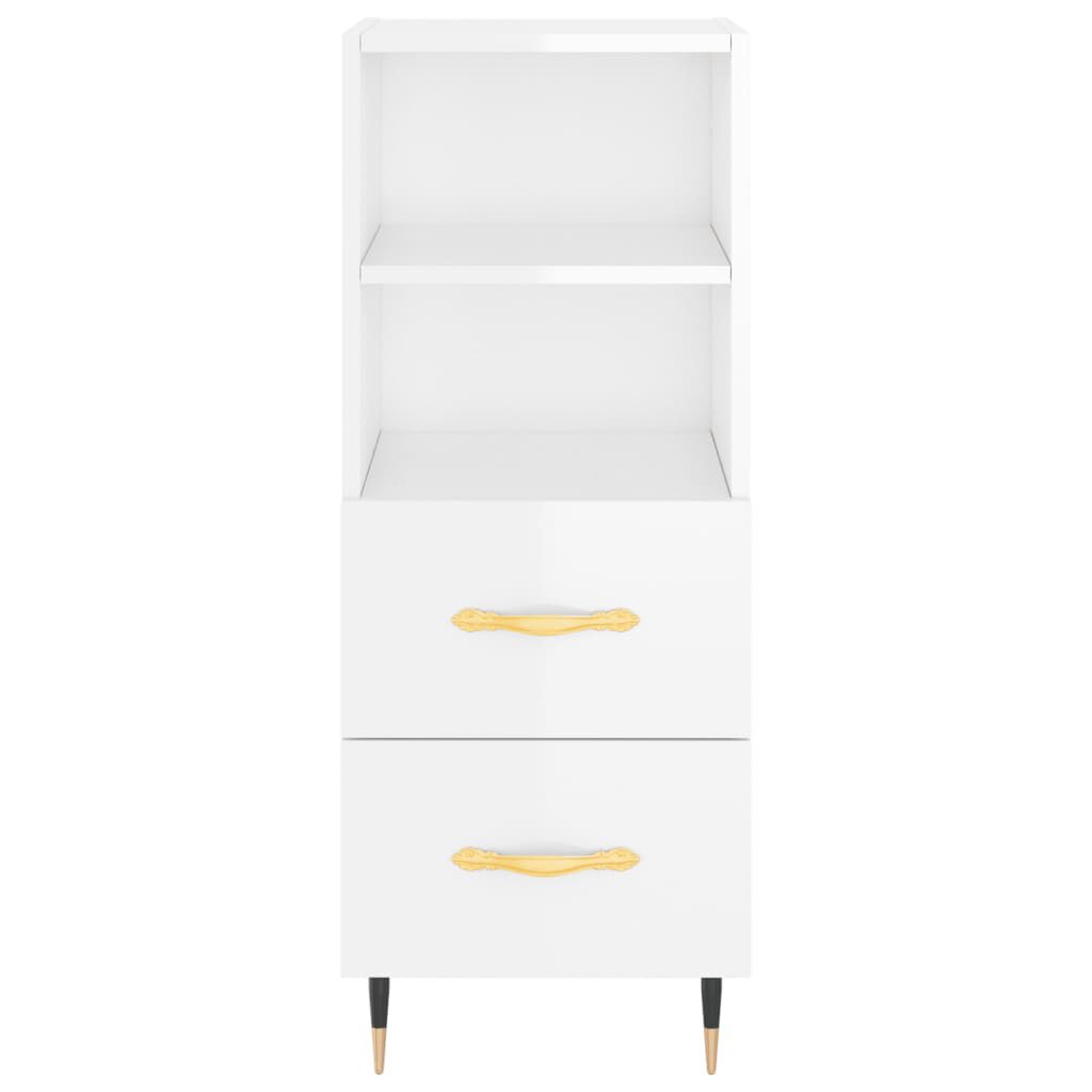 vidaXL Ντουλάπι Γυαλιστερό Λευκό 34,5x34x90 εκ. Επεξεργασμένο Ξύλο