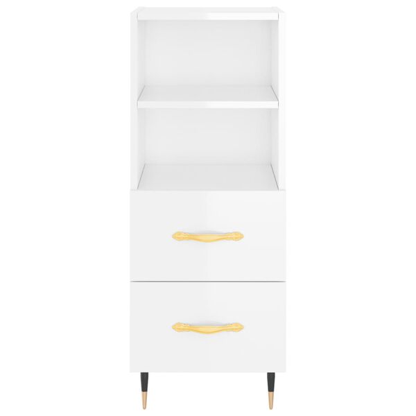 vidaXL Ντουλάπι Γυαλιστερό Λευκό 34,5x34x90 εκ. Επεξεργασμένο Ξύλο