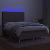 vidaXL &Kappa;&rho;&epsilon;&beta;ά&tau;&iota; Boxspring &mu;&epsilon; &Sigma;&tau;&rho;ώ&mu;&alpha; & LED Taupe 140x190 &epsilon;&kappa;. &Upsilon;&phi;&alpha;&sigma;&mu;ά&tau;&iota;&nu;&omicron;